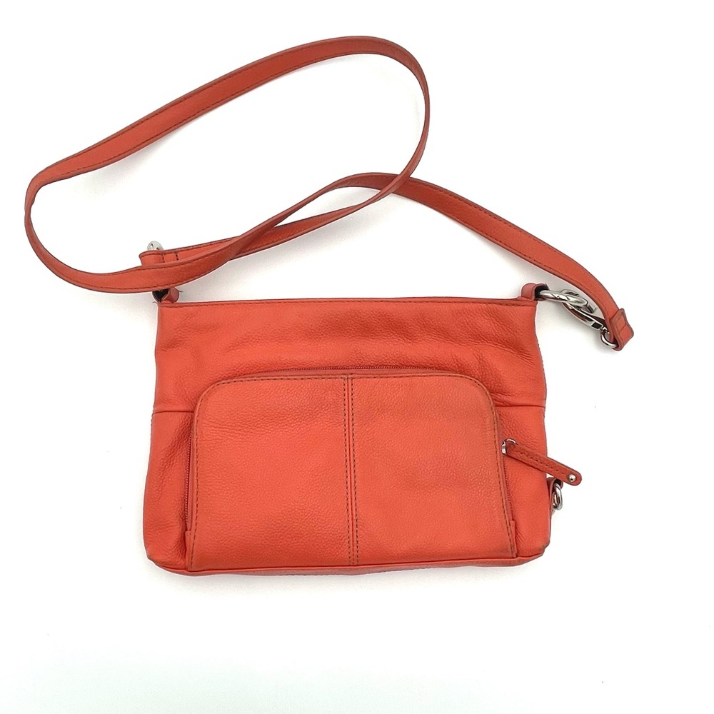 Tignanello Orange Faux Leather Adjustable Medium/Small Crossbody Bag
